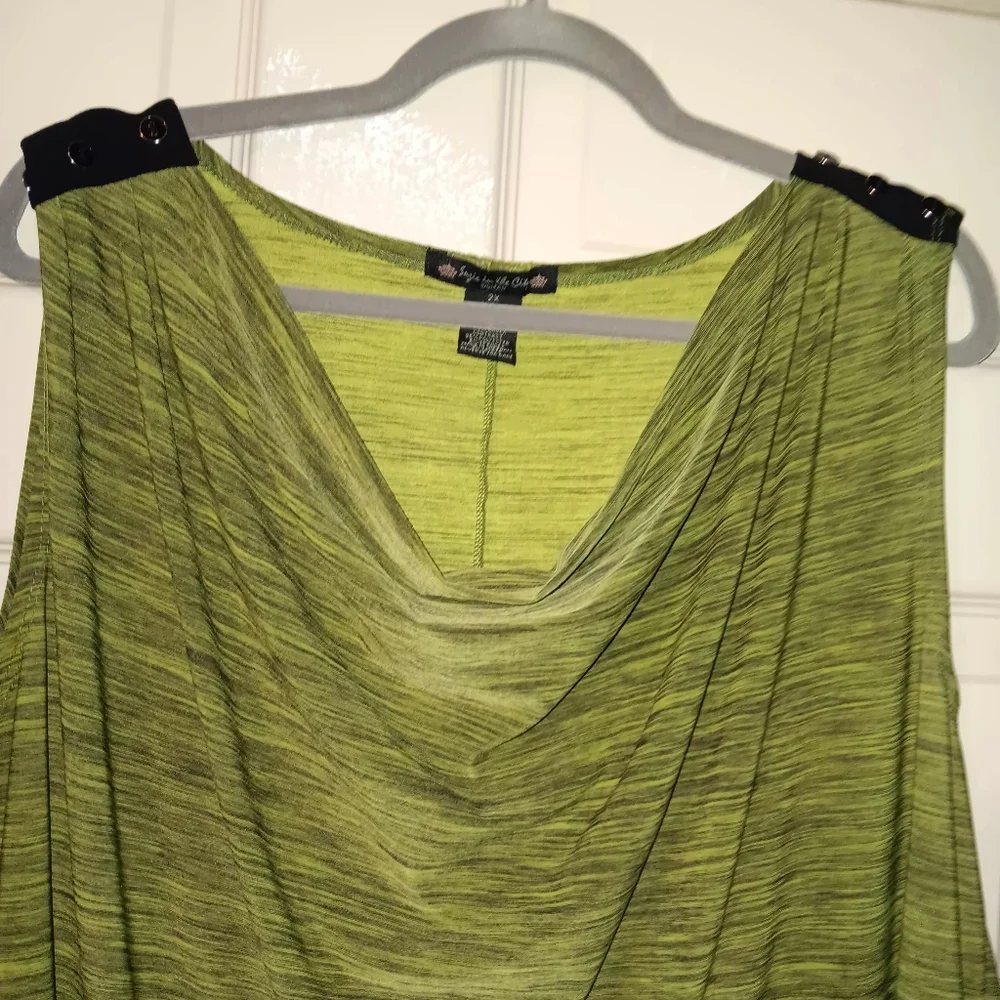 Suzie In The City Olive Drape Tank Top Womens Sz 2X - Picture 4 of 7